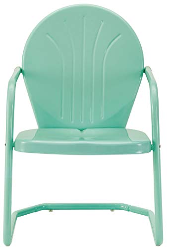 Crosley Furniture Ko10004Aq Griffith 3-Piece Retro Metal Outdoor Seating Set With 2 Chairs And Side Table, Aqua #TOP3