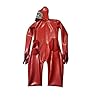 CHBYUOMLJIK Vollständig Bedeckender Body Aus 100% Latex Mit Reißverschluss Im Schritt Hinten Und Gasmaske 0,4 Mm,SCHWARZ,M #1