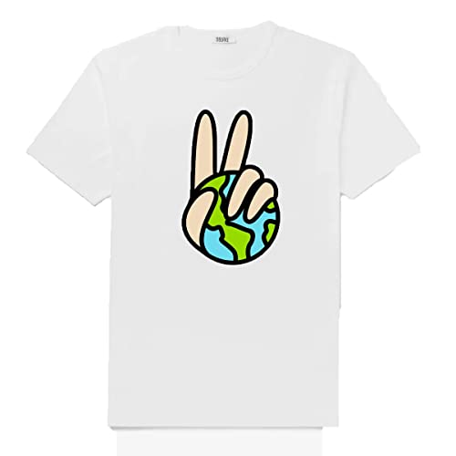 Image of DBURKE Men's T-Shirt Solid Round Neck Half Sleeve T-Shirt Sports & Gym (World Piece)
