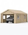 Carport, 13x20 Heavy Duty 12x20 Carport Shelter, Outdoor Waterproof Portable Garage with Windows, Removable Sidewalls Car Canopy for Trucks