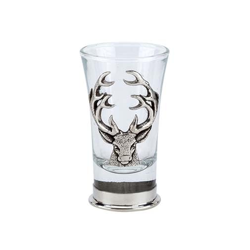 GaelSongScottish Stag Shot Glass Pewter 2 Oz. Scottish Gift Handmade BarShotGlasses Celtic Kitchenware Party Drinks