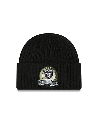 New Era Las Vegas Raiders NFL Salute to Service 2022 Black Cuff Knit Beanie - One-Size