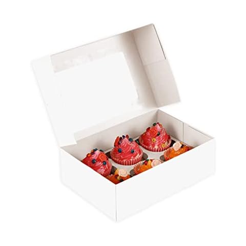 6 Cupcake Boxes with Clear Window Cover