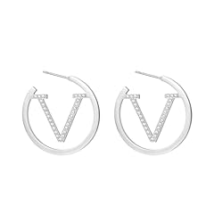 Silver V earrings