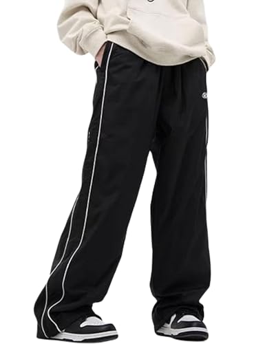 FCOOLYEET Men Track Pants Y2k Drawstring Lightweight Sweatpants Cool Parachute Pants Streetwear3