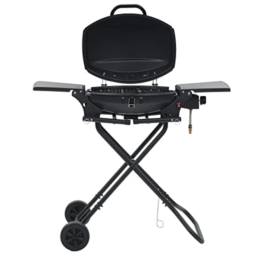 Barbacoa Portátil De Gas Con Zona De Cocción Negra - Negro - Vidaxl En Oferta Vidaxl Barbacoa Portátil Gas Zona Cocción Negra Camping Picnic Jardín Patio