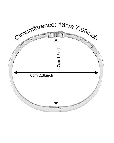 Luxeflex Iced Out Diamond-Studded Butterfly Cuff Bracelet For Women, Men, And Teen Girls - 14K Gold Plated Bangle With Baguette Cz Stones, Perfect Birthday Or Graduation Jewelry Gift For Best Friends (Butterfly/Silver) #TOP4