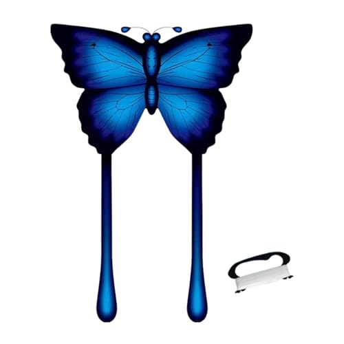 kowaku Butterfly Kite Single Line Kite Portable 328ft Line Handle Included Big Kite for Yard Outdoor Activities Family Parties, Blue