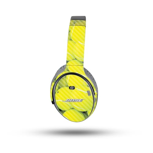 Image of MightySkins Carbon Fiber Skin Compatible with Bose QuietComfort 35 II Headphones - Tennis is Life | Protective, Durable Textured Carbon Fiber Finish | Easy to Apply