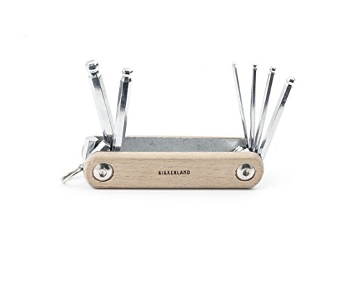 Preisvergleich Produktbild Kikkerland Wooden Fixie HEX Set Fahrradaufbewahrung, Braun, One Size