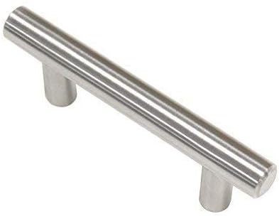 Miniatura 4 de homdiy - Tiradores de níquel cepillado para gabinetes, barra en T para cajones y puertas de alacenas de cocina y cómodas, paquete de 10 tiradores,