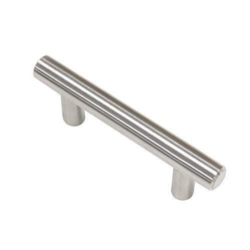 Homdiy 10 Pack |Cabinet Handles Brushed Nickel Cabinet Pulls Cabinet Hardware 2-1/2In Hole Centers Drawer Pulls Kitchen Cupboard Euro T Bar Dresser Pulls 201Sn #TOP3