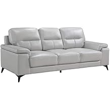 Lexicon Mischa Leather Match Sofa in Silver Gray