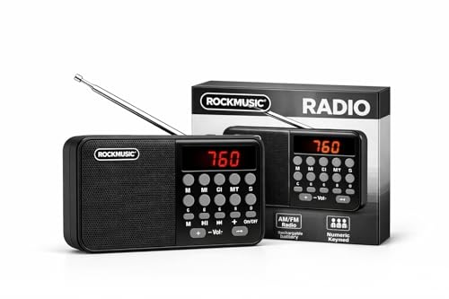 Image of Fire Turtle Pocket Blast FM Radio with Bluetooth Speaker with Powerful Sound,FM Recording, Antenna, 6w-12 Hours and Number Pad (AUX, SD Card, USB Input) (Black FM Speaker)