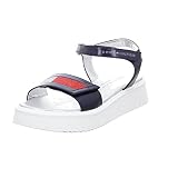 Tommy Hilfiger Kinder Schuh Sandalen - Riemchen-Sandale Glitzer Klett, Farbe:Blau, Schuhe NEU:EU 32