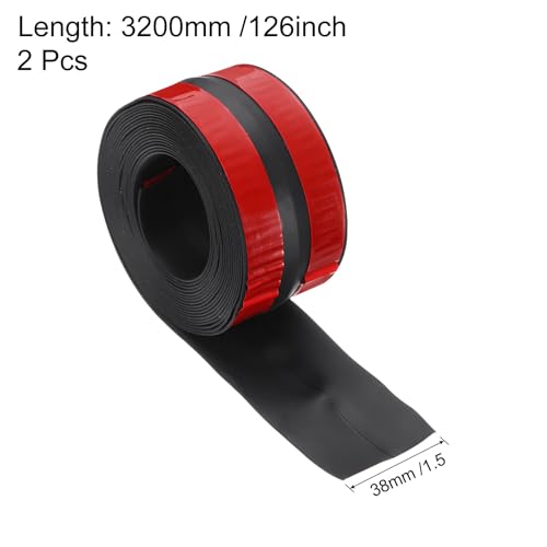 Image of uxcell 126 inchx1.5 inch Caulk Tape Waterproof Tape Not Go Moldy Self Adhesive Shower Tape Caulk Strips for Kitchen Countertop,Bathroom Toilet Floor Black 2Pcs