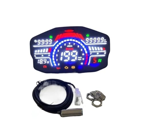 オートバイスピードメーター ユニバーサルバイクタコメーター走行距離計タコメーター燃料計水温計