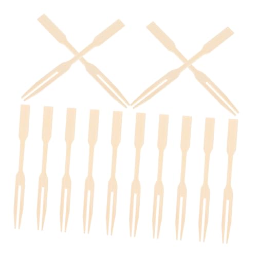 Hemobllo Set of Bamboo Forks Mini Charcuterie Forks Elegant Appetizer Picks for Parties Easy Clean for Boys and Girls Holiday Dessert Snack Cupcake