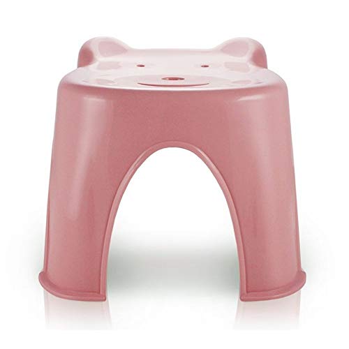 Banqueta Plástico Infantil Banco Criança Suporta Até 45 Kg (Rosa)