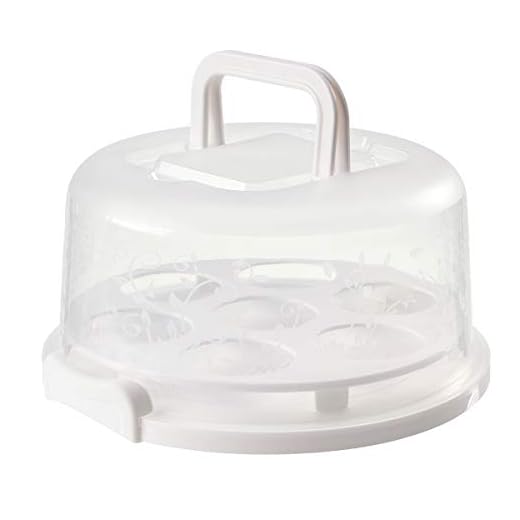 Plastic Cake Stand with Collapsible Handle Small Cake Carrier Cake Container for 6 inch Cake or Less (White)