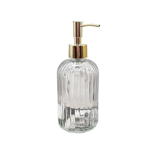 Dispensador de sabão 400 ml, dispensador de vidro, xampu, gel de banho, sabonete leve, luxuoso, frasco vazio, dispensador de sabão para as mãos