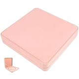Veemoon Estuche Joyero Vintage de Terciopelo Color Albaricoque, Caja Organizadora en Forma de Corazón Bandeja Interior para Collares y Joyas, Caja de Almacenamiento para Regalos
