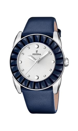 Festina Reloj Mujer F16591/E Outlet Caja de Acero Inoxidable Plateado Correa de Caucho