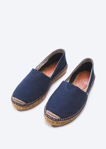 VISCATA Barceloneta Espadrille Canvas Women's Flat Slip On Shoes Handmade in Spain Fashionable Organic Cotton Canvas Lightweight Material with 100% Natural Jute Midsole for All Casual Occasions