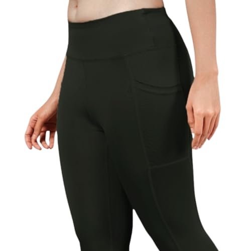 Image of NEVER LOSE Thick High Waist Yoga Pants with Pockets, Tummy Control Workout Running Yoga Leggings for Women