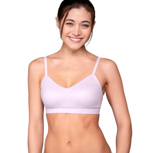 Floatley Cozy Adjustable Bra Comfort Wirefree Seamless Bra with Embedded Pad for Women Size XXL Pastel Lilac
