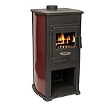 Stufa a legna in ghisa KATERINA 8,45 KW L 47 x P 40 x H 94 Bordeaux