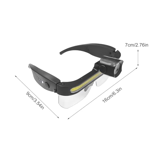 Lunettes de sécurité anti-buée avec lampe frontale led et phare large pour course à pied