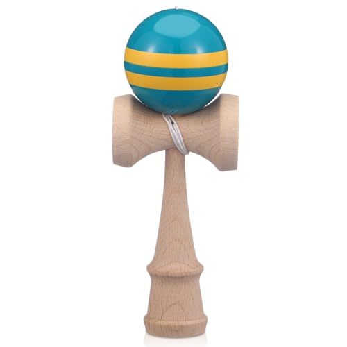 Shappy Wooden Kendama Include Extra String Mini Kendama Pocket Size for Beginners & Pros Made of Wooden Funny Event Party Favor Gift Present Supplies(Blue-Green)