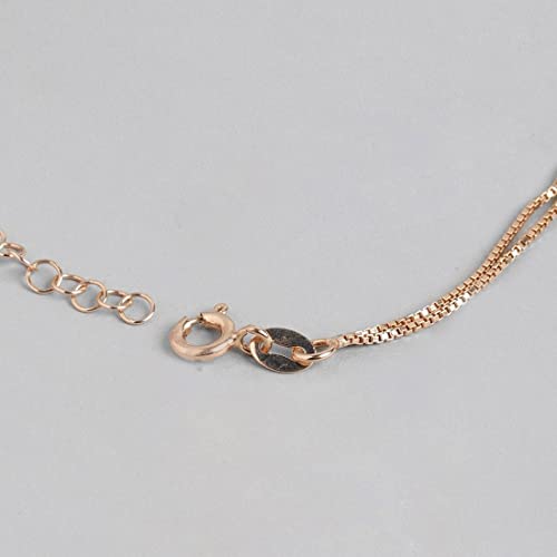 ZAVYA 925 Pure Silver Rose Gold Plated Anklet Dainty Heart Adjustable