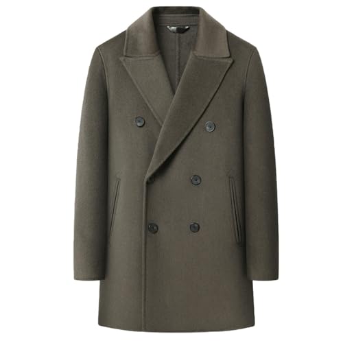 Trench en laine double face homme boutonné élégant pour automne hiver