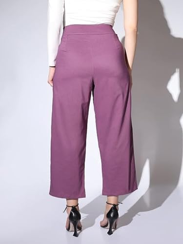 Image of DHRUVI TRENDZ Trousers for Women | Women Relaxed Fit Trousers | Women's High-Waisted Pant | Women Trousers Pants | Korean Trousers for Women
