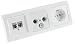 Produktbild Delphi Steckdosen Unterputz Kombination Cat6 Netzwerk TV Antennendose 3-Fach Rahmen UP Einbau 3er Set Klemm Anschluss Weiß