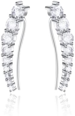 AoedeJ Orecchini A Barra Conformabili Per Orecchio In Argento 925 Con Zirconia – Eleganti E Delicati - 3
