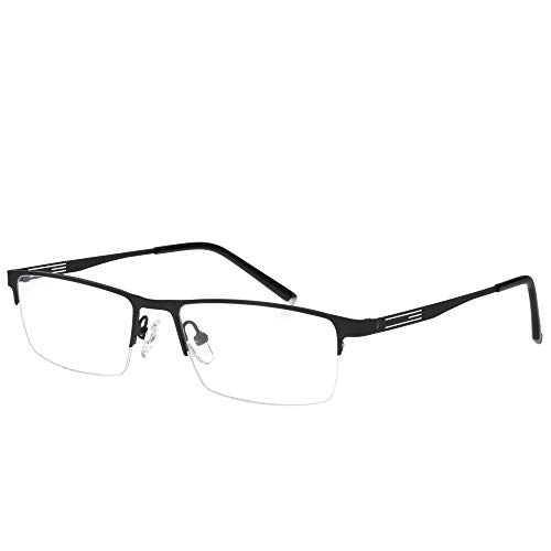 Jcerki Black Half Frame Business Bifocals Reading Glasses 1.75 Men Women Fashion Light Bifocals Reading Eyeglasses