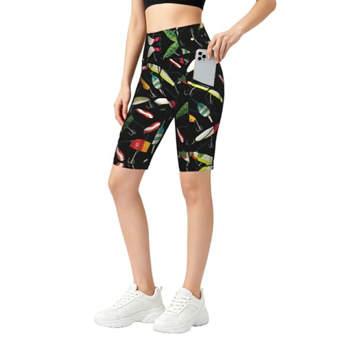 Legging taille haute imprimé leurre de pêche pantalon de yoga doux ultra-confort