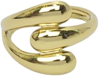 Stainless Steel Ring With Simple Design For Girl - Gold - 148 - Free Size