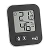 TFA Dostmann Digitale Thermo-Hygrometer Moxx, 30.5026.01, binnenklimaat, binnentemperatuur en luchtvochtigheid, maximum en minimum waarden, klein en handzaam, zwart, (L) 57 x (B) 13 (33) x (H) 69 mm