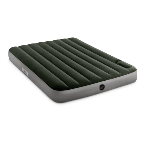 Intex 64762E Dura-Beam Standard Downy Air Mattress: Fiber-Tech – Full Size – Built-in Foot Pump – 10in Bed Height – 300lb Weight Capacity by Intex - Used condition - US$16.78