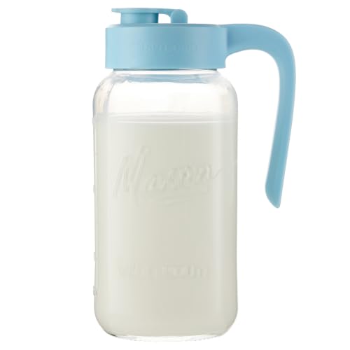 Spreccio Mason Jar Pitcher, 64 oz (2 quart), Glass Pitcher