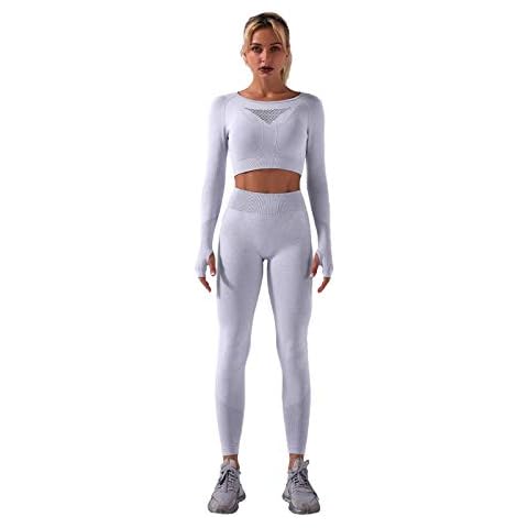 whitzard Conjunto de chándal para mujer, 2 piezas, manga larga, sin costuras Cover
