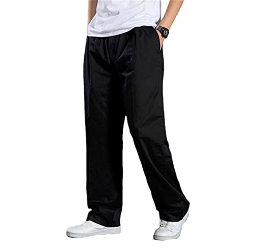 Pantalon cargo pour homme ample en coton noir pour travailler et voyager