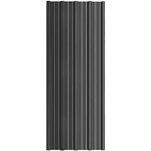 The Fellie 12pcs Corrugated Roofing Sheets, Metal Roofing Covers, 115L x 45W cm 0.27mm for Replacing or Installing on Garages, Canopies, Covered Walkways, Rainshades, Greenhouses, Carbon Black