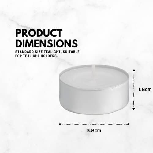 Prices Patent Candles White Tealights Bag, Pack of 50, Wax, l x 3.8cm w x 1.8cm h - View 5