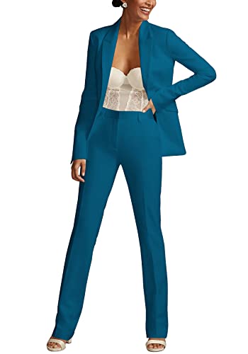Womens 2 Piece Blazer Suits Set Long Sleeve Blazer Jackets With Pant Set Solid Color Office Outfits #TOP2