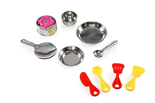 Welcome Kitchen Set - 12 Pieces Cute Mini Toy Kitchen Stainless Steel Utensils Non Toxic Indian Kitchen Set for Girls Age 3 Years Plus no Sharp Edges (B0BN6KWRB3) Amazon Price History, Amazon Price Tracker